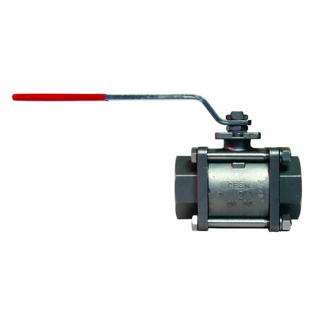 BONOMI NORTH AMERICA 2-1/2in FULL PORT 3-PIECE STAINLESS STEEL BALL VALVE FOR STEAM W/ NPT THREADS 710190-2-1/2